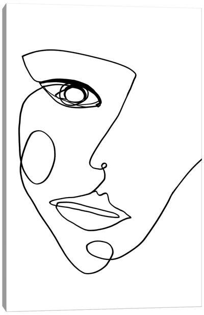 Face Line II Canvas Art Print - Design Fabrikken