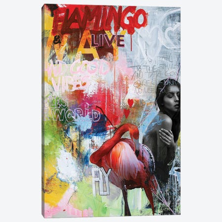 Flamingo Canvas Print #FBK265} by Design Fabrikken Canvas Artwork