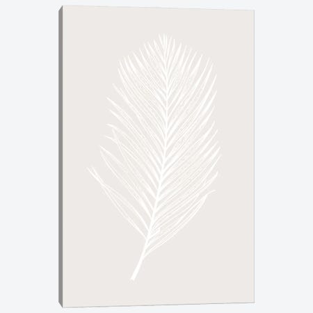 White Leaf Canvas Print #FBK473} by Design Fabrikken Canvas Art
