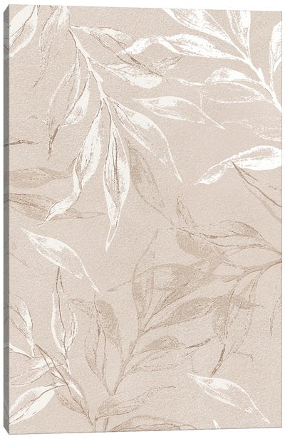 White Leaves II Canvas Art Print - Design Fabrikken