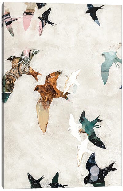 Abstract Birds I Canvas Art Print - Design Fabrikken