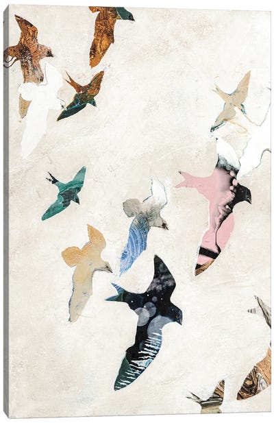 Abstract Birds II Canvas Art Print - Design Fabrikken
