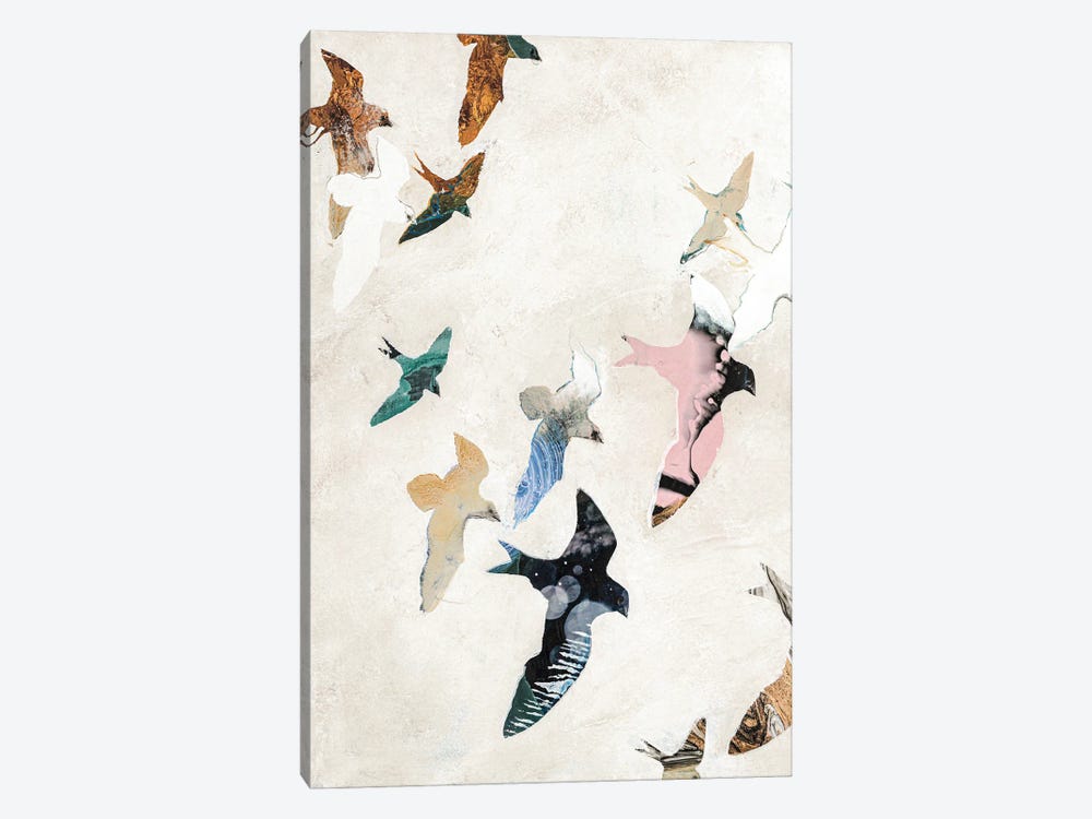 Abstract Birds II by Design Fabrikken 1-piece Canvas Art Print