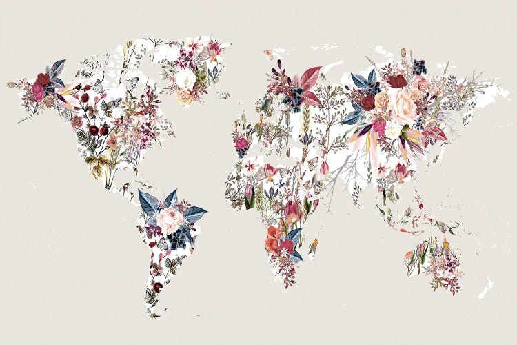 Flowered World Map II