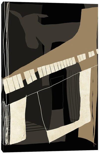 Goat Plays The Piano Canvas Art Print - Design Fabrikken