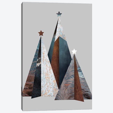 Three Christmas Trees Canvas Print #FBK598} by Design Fabrikken Canvas Art Print