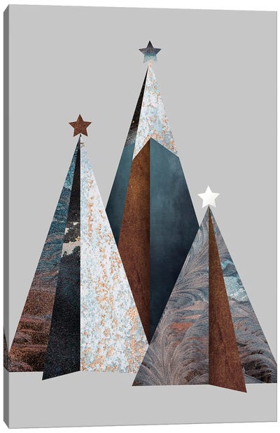 Three Christmas Trees Canvas Art Print - Design Fabrikken