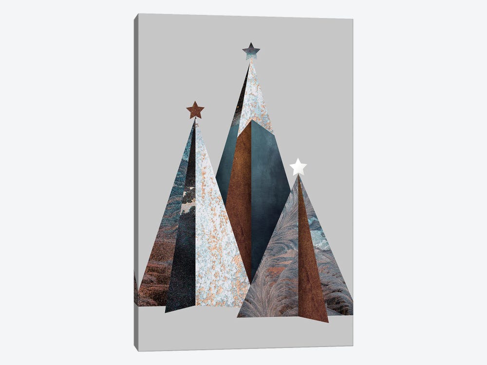 Three Christmas Trees by Design Fabrikken 1-piece Canvas Art