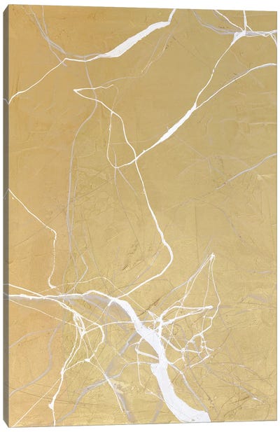 Gold Marble Canvas Art Print - Yellow Art
