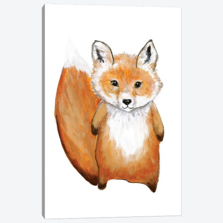 Little Fox Canvas Print #FBK79} by Design Fabrikken Canvas Wall Art