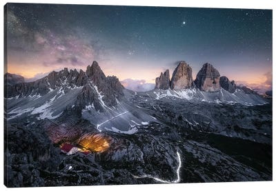 Dolomites At Night Canvas Art Print - Fabio Antenore