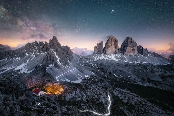 Hyperreal Landscape Photography: Dolomites At Night by Fabio Antenore