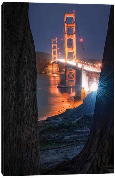 Framed Bridge Canvas Art Print - Golden Gate Bridge