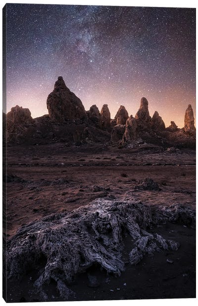 Trona By Night Canvas Art Print - Hyperreal Landscape Photography