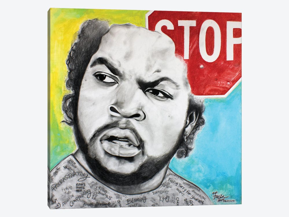 Stop-Ice Cube by Facin Art 1-piece Art Print