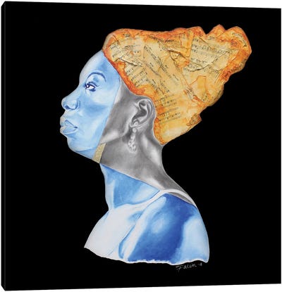 A Blues For Nina Canvas Art Print - R&B & Soul Music Art