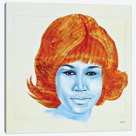 Aretha Franklin Canvas Print #FCA2} by Facin Art Canvas Print