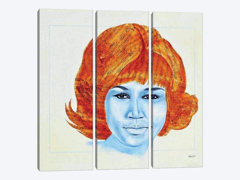Aretha Franklin by Facin Art 3-piece Canvas Artwork