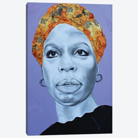 Purple Fields-Nina Simone Canvas Print #FCA8} by Facin Art Canvas Print