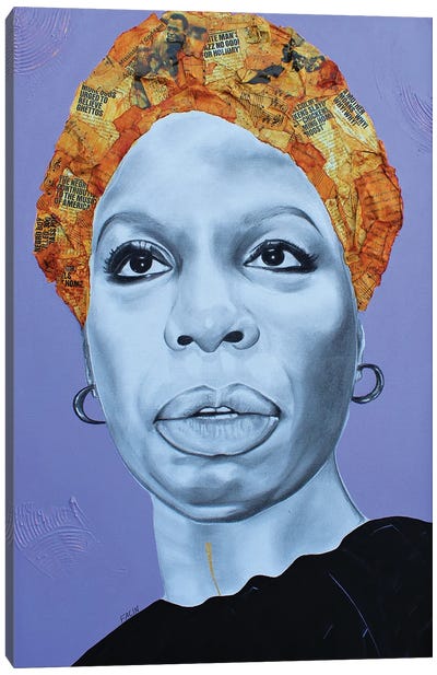 Purple Fields-Nina Simone Canvas Art Print - Jazz Art