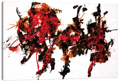 Synesthesia III Canvas Art Print - Black, White & Red Art