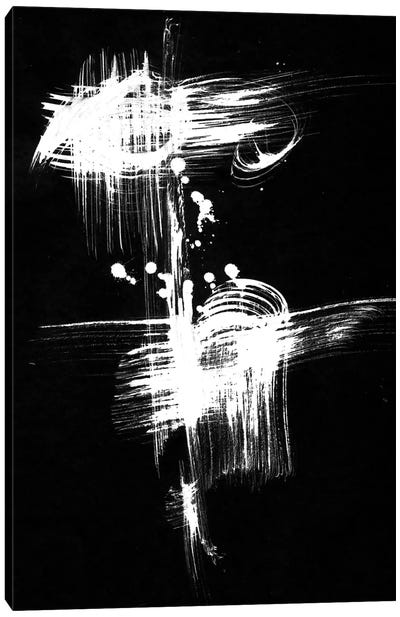 Monodia V Canvas Art Print - Black & White Abstract Art