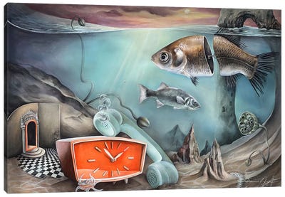 Underwater Canvas Art Print - Clock Art