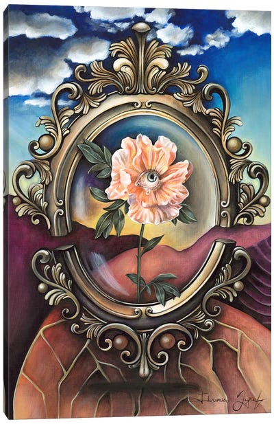 Framed Flower Canvas Art Print - Window to the Mind