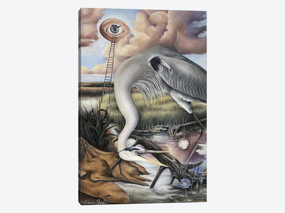 Grey Heron by Florencia Degraf 1-piece Canvas Art Print