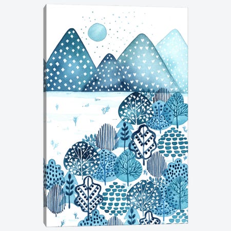Blue Mountain Canvas Print #FDG10} by FNK Designs Canvas Artwork
