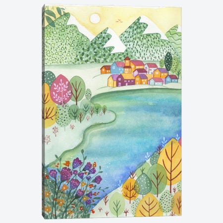 Dreamy Village Canvas Print #FDG16} by FNK Designs Art Print