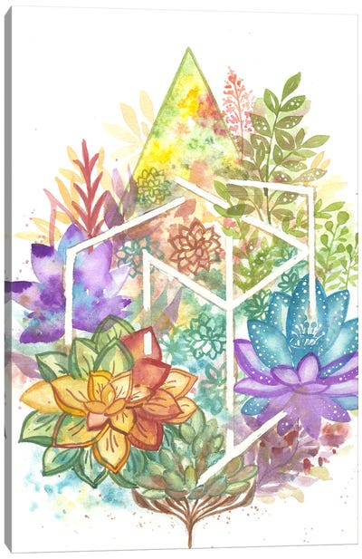 Geometric Floral Canvas Art Print - FNK Designs