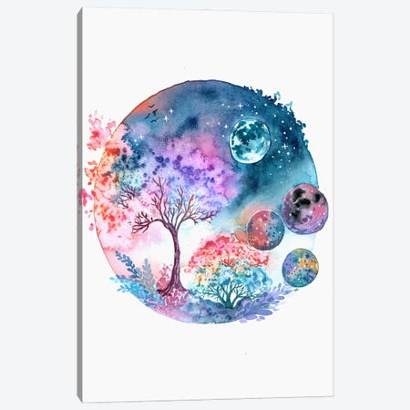 Moonlit Tree Canvas Print #FDG38} by FNK Designs Canvas Wall Art