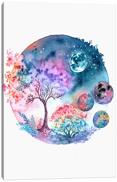 Moonlit Tree Canvas Art Print - FNK Designs