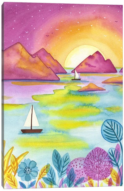 Pink Sunset Canvas Art Print - FNK Designs