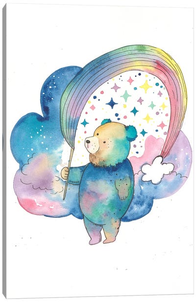 Rainbow Candyfloss Canvas Art Print - Rainbow Art