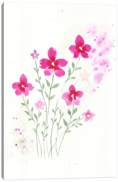 Red Flowers Canvas Art Print - FNK Designs