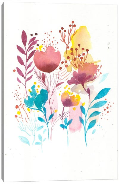 Floral Doodle Canvas Art Print - FNK Designs