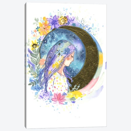 Moon Girl Canvas Print #FDG55} by FNK Designs Art Print