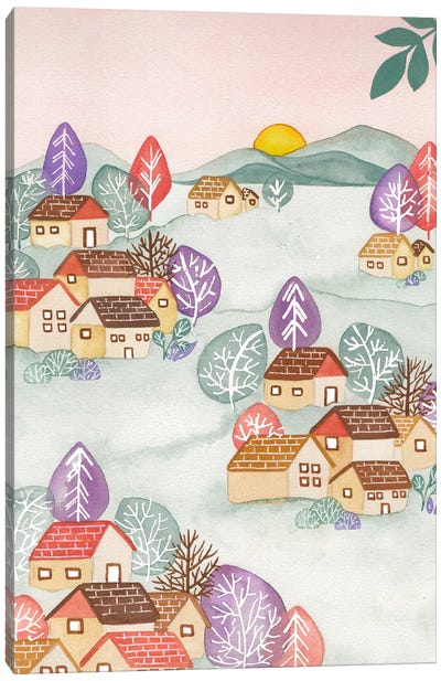 Spring Village Canvas Art Print - FNK Designs