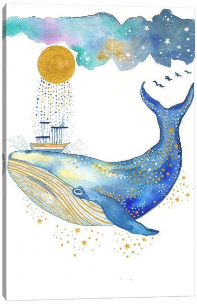 Whale Painting Canvas Art Print - FNK Designs