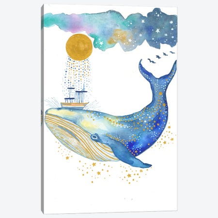 Whale Painting Canvas Print #FDG58} by FNK Designs Canvas Artwork