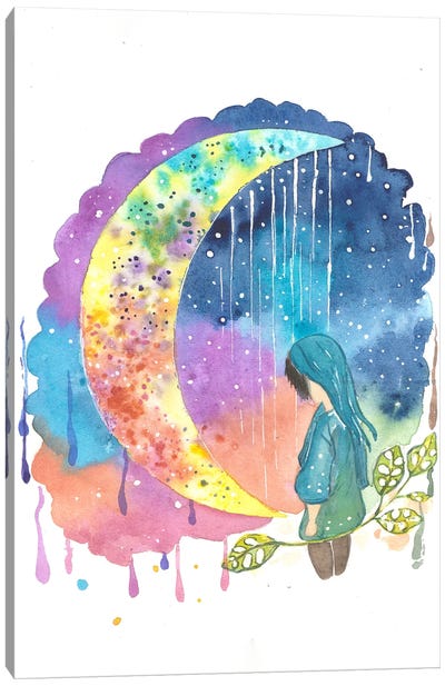 The Hardest Step She Took Was To Being Herself Canvas Art Print - Rainbow Art