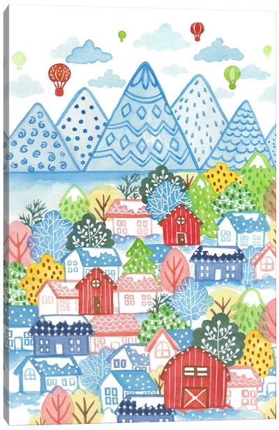 Winter Village Canvas Art Print - FNK Designs