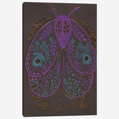 Purple Moth Canvas Print #FDG68} by FNK Designs Art Print
