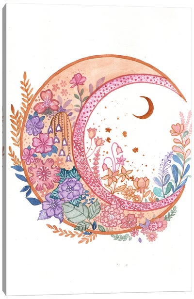 Pink Crescent Canvas Art Print - Mysticism