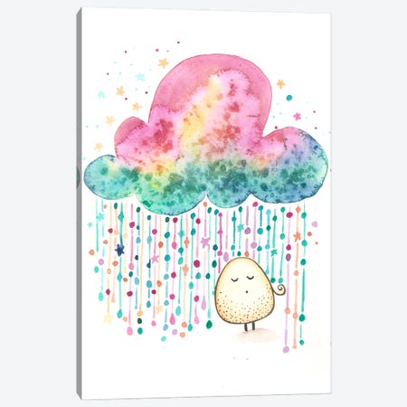Colorful Raindrops Canvas Print #FDG72} by FNK Designs Canvas Art