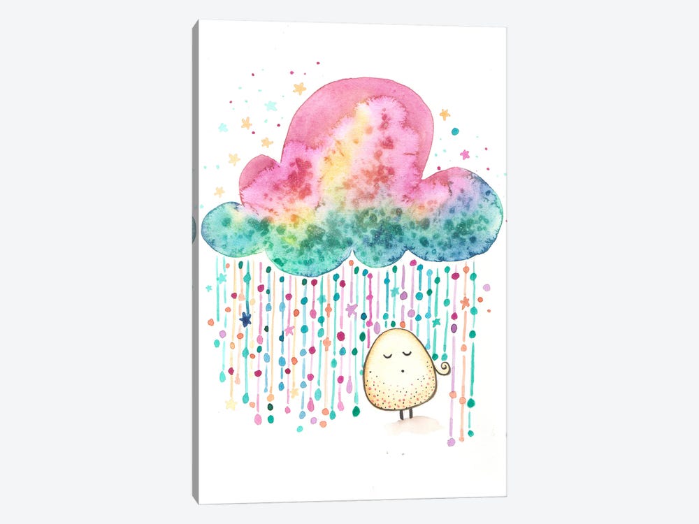 Colorful Raindrops by FNK Designs 1-piece Canvas Wall Art