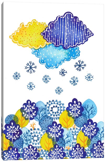 Blue Clouds Canvas Art Print - FNK Designs