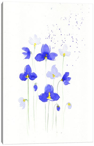 Blue Flowers Canvas Art Print - FNK Designs